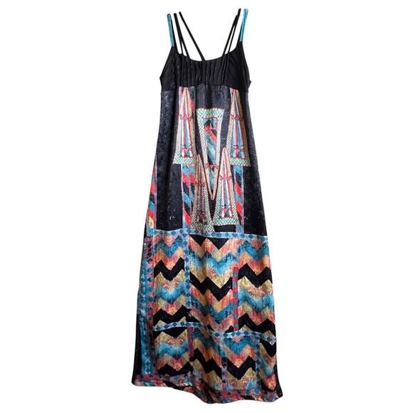 Save the Queen Italian Luxury Rare Polyamide Strappy Baby Doll Maxi Dress Sz M - Picture 1 of 12